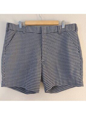 Vintage 70s Matt Andrews Black White Herringbone Printed Short Shorts 38